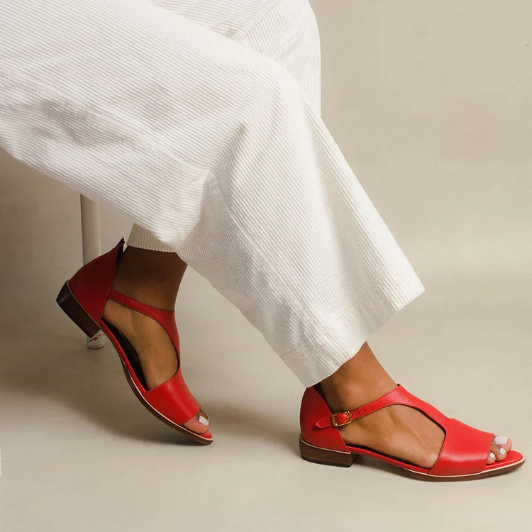 Albina | Elegante, flade sandaler med rem og åben tå – til et raffineret look