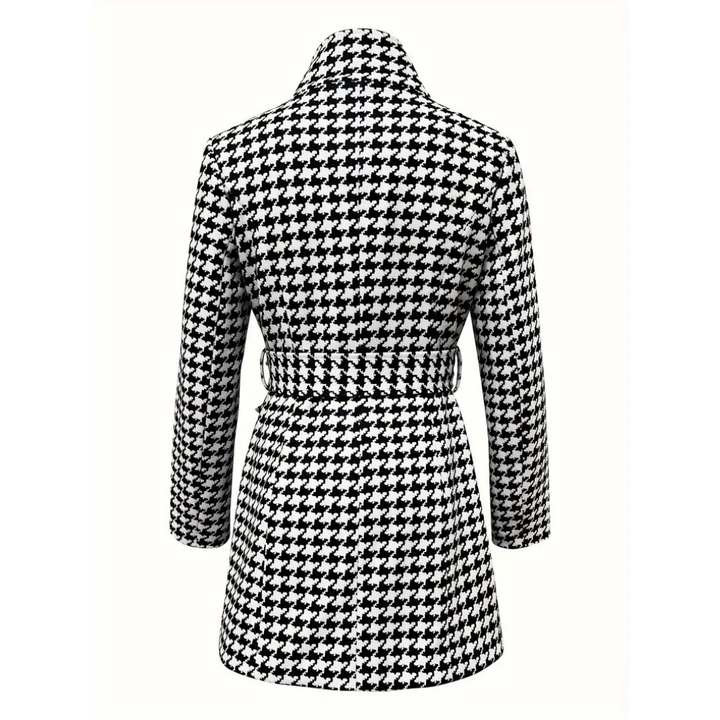 Vinterjakke med houndstooth-mønster