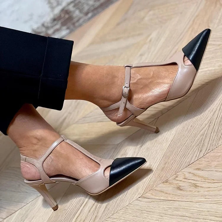 Mirella | Elegant tofarvet pumps med spids snude for en sofistikeret stil.