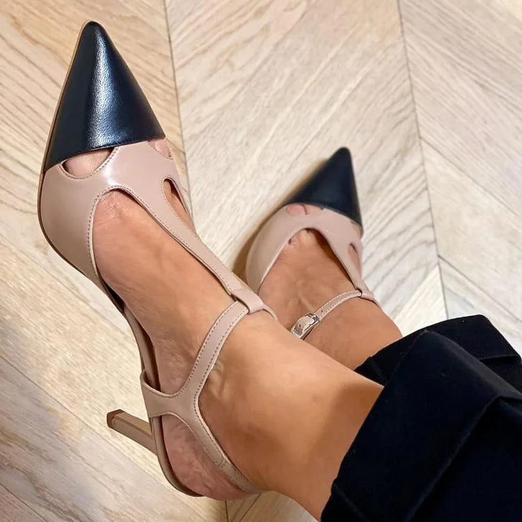 Mirella | Elegant tofarvet pumps med spids snude for en sofistikeret stil.
