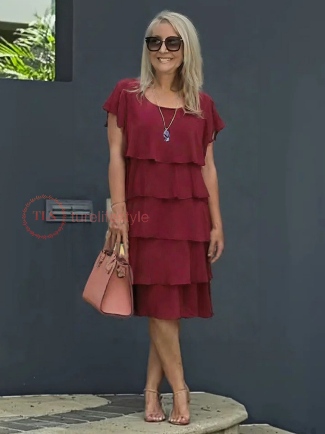 Løs kjole i chiffon