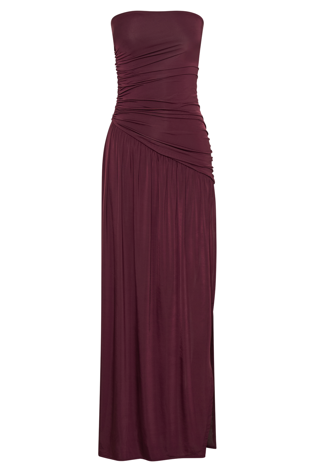 Selvara - Ruched Maroon Kjole