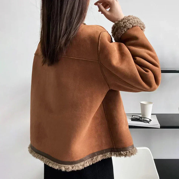 Klassisk ruskindsjakke foret med fleece