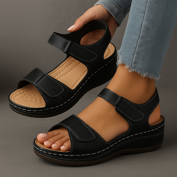 Anna™ ortopædiske sandaler med kilehæl
