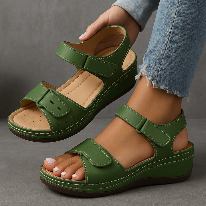 Anna™ ortopædiske sandaler med kilehæl