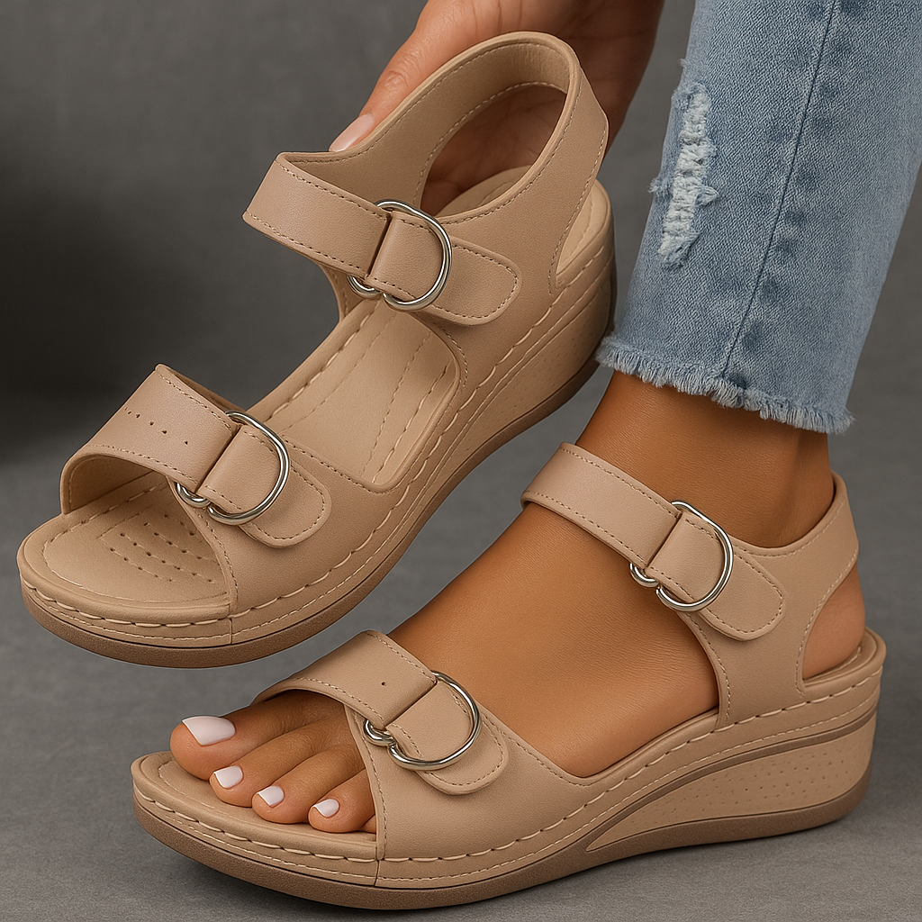 Anna™ ortopædiske sandaler med kilehæl