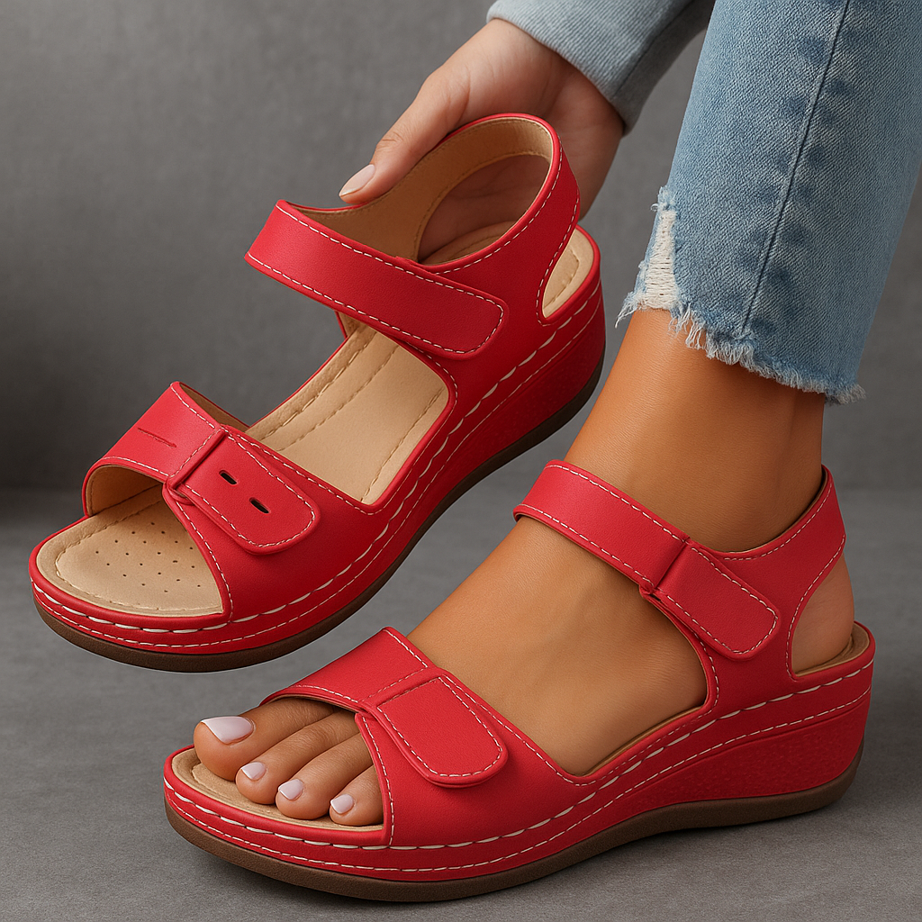 Anna™ ortopædiske sandaler med kilehæl