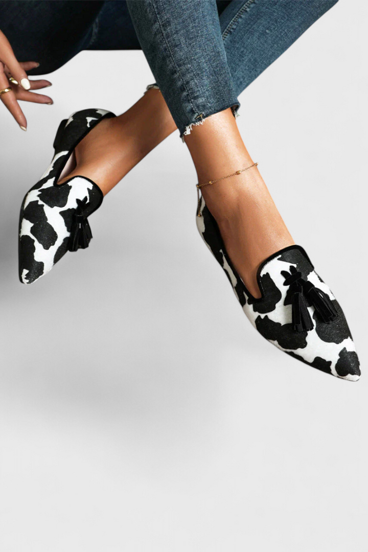 Elegante Fermina-loafers med spids snude og tofarvet design