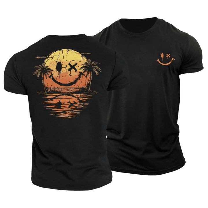 Sommer Smiley Hav T‑Shirt – Solskinsstemning i ét design