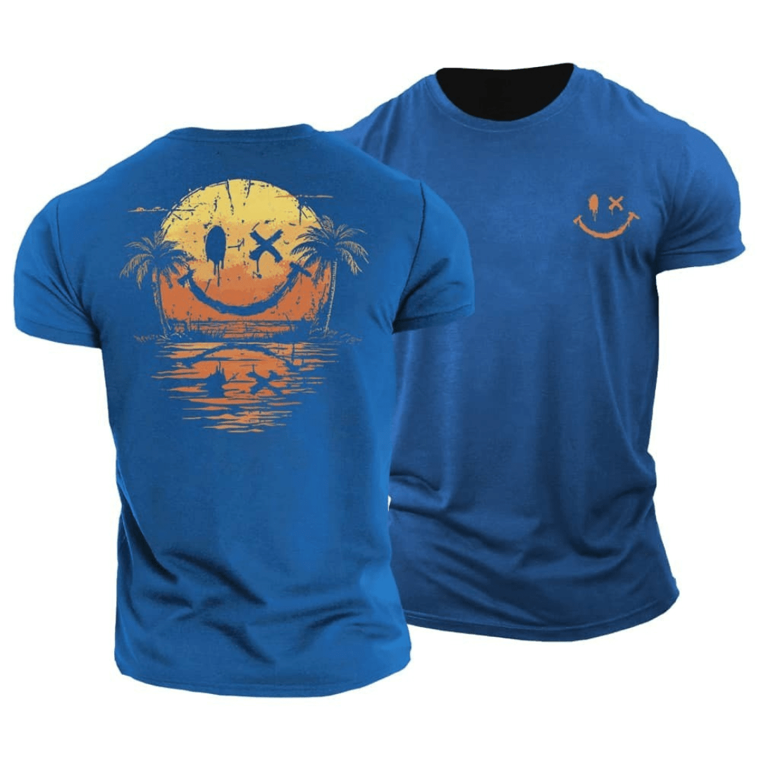 Sommer Smiley Hav T‑Shirt – Solskinsstemning i ét design