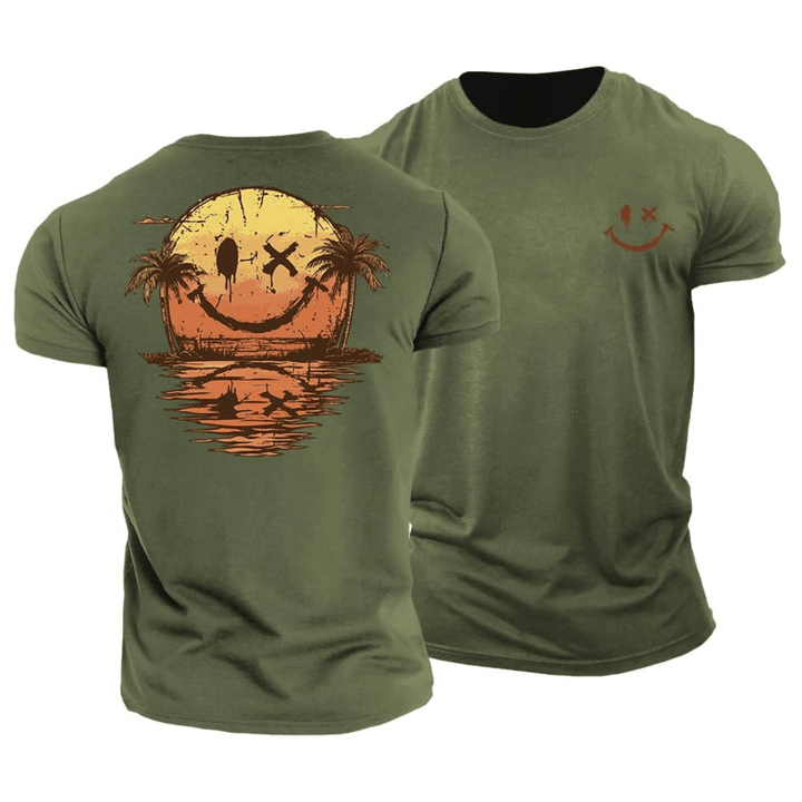 Sommer Smiley Hav T‑Shirt – Solskinsstemning i ét design