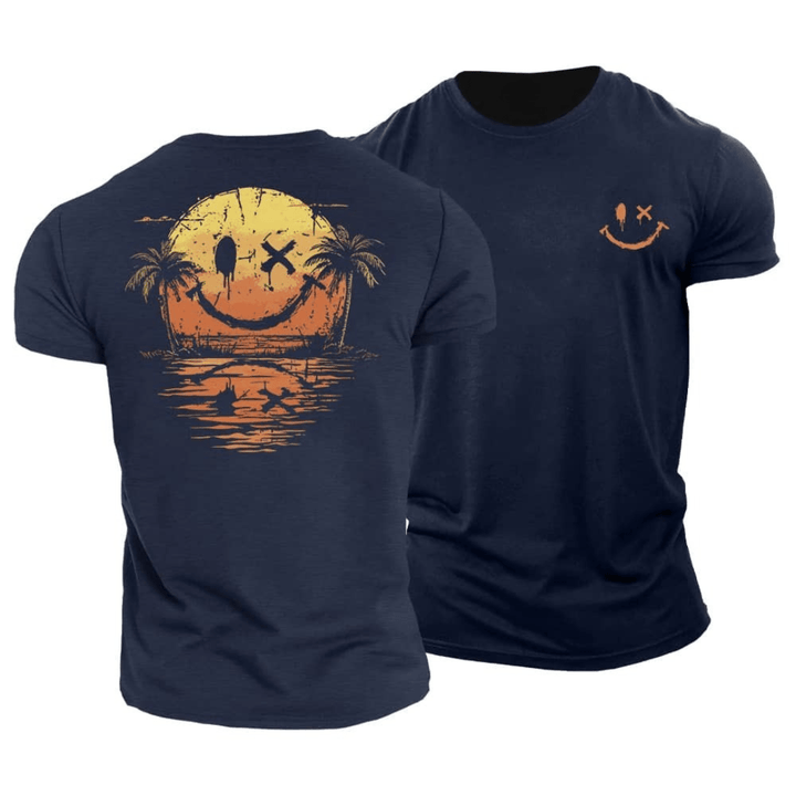 Sommer Smiley Hav T‑Shirt – Solskinsstemning i ét design