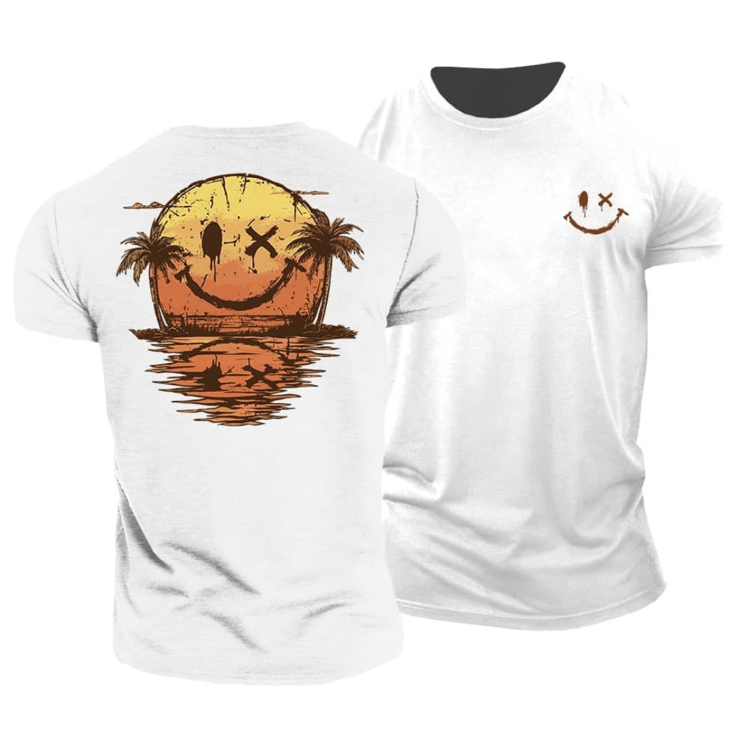 Sommer Smiley Hav T‑Shirt – Solskinsstemning i ét design